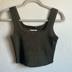 Madewell Olive Green Cropped Tank Size XS